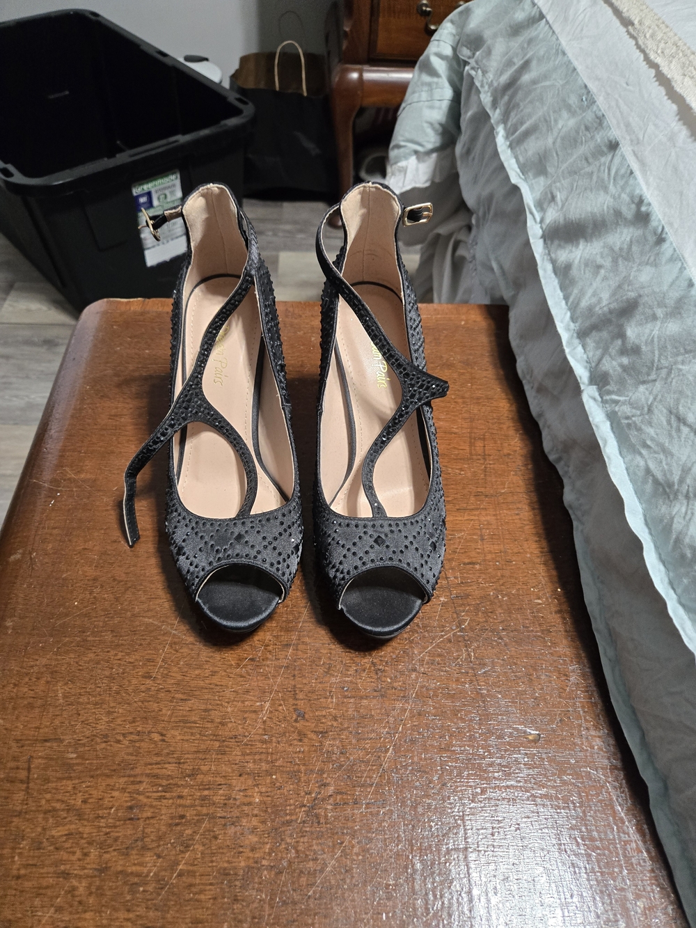 Dream Pairs Black Open-Toe Ankle-Strap Dress Heels